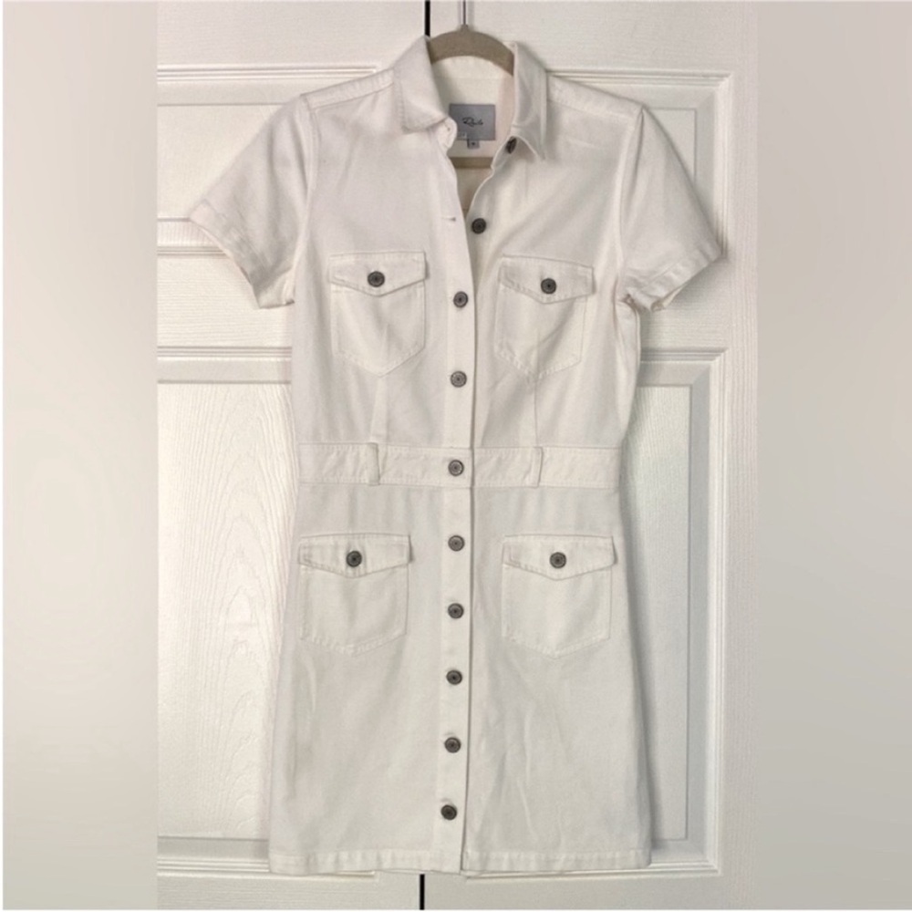 Rails Women’s Dress Danica Denim Jeans Dress Mini Button Down White Size XS - Picture 3 of 11